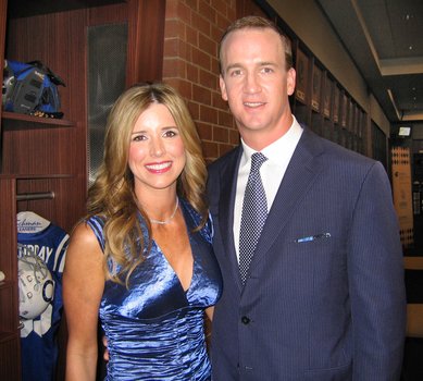 Ashley Thompson and Peyton Manning caught together on camera.